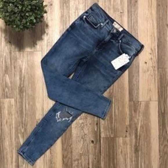 Free People High Rise Busted Knee Skinny Jean - Picture 2 of 6